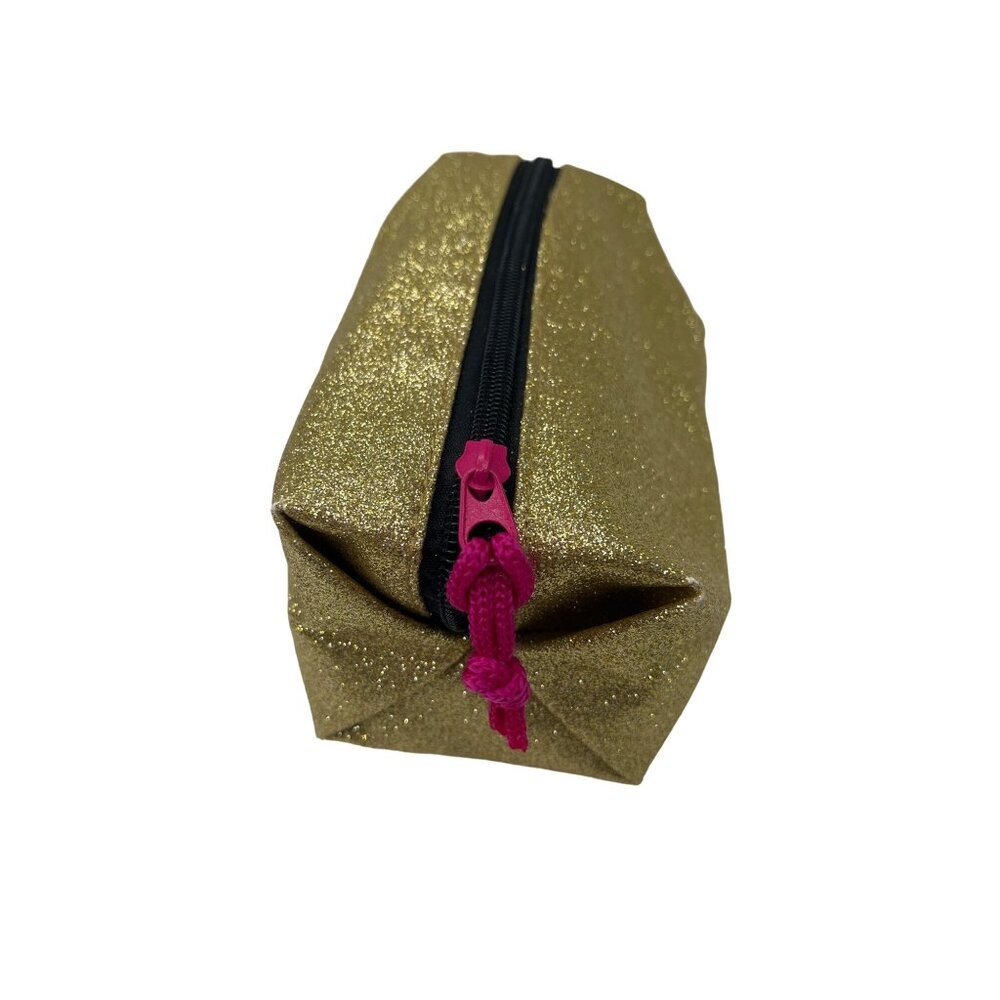8x3 gold Zipper Makeup/ Cosmetic Bag New 26j